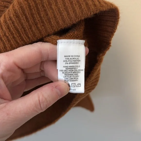 New Cece Burnt Orange Cable Knot Ruffle Sweater Women’s Size Small - Picture 4 of 5